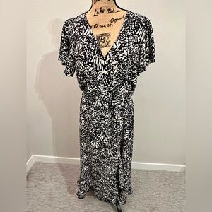 Back and cream wrap maxi dress